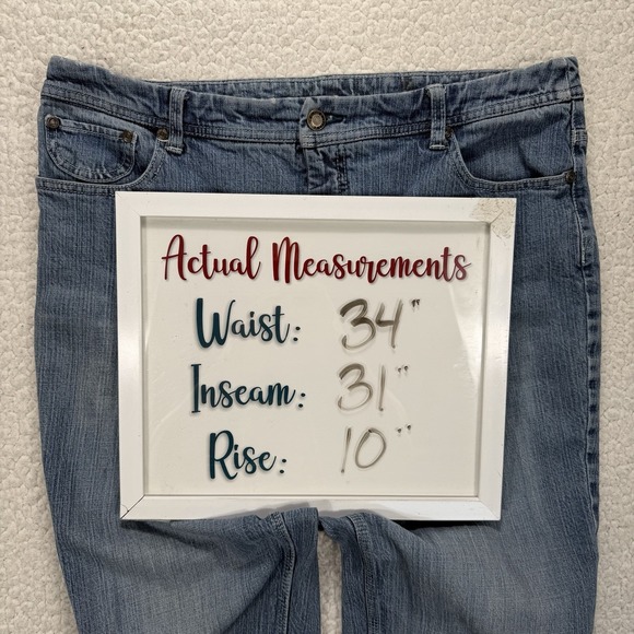 Boho Western Flare Jeans Women's 14 (34x31) Y2K Festival Cowgirl Rodeo Glam - Picture 12 of 12